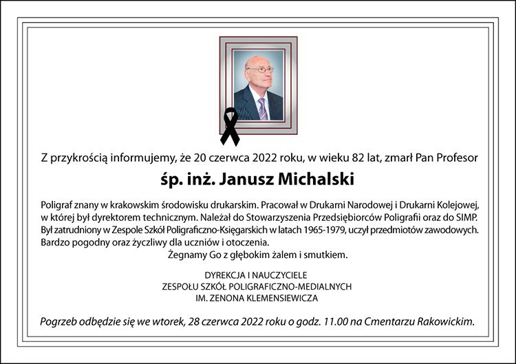 Pożegnanie prof.J.Michalskiego